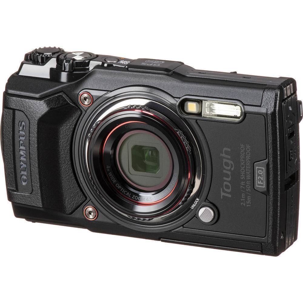 Olympus Tough TG-6 Action Camera, 12 Megapixel, Digital Image Stabilisation, 4x Wide-Angle Zoom, 4K Video, 120 fps, Wi-Fi, black