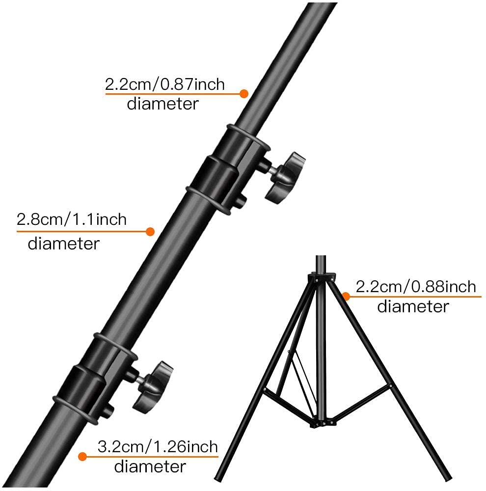 Pixel 9.2ft/2.8M Tripod Heavy Metal Photography Lighting for Softboxes Umbrellas Backgrounds...